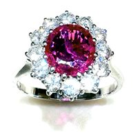 Ring Sommer Woman Kate in White Gold Rubino 1.28 Ct RUB OVALE DIA CT 0.66 F/VS - RUB OVALE DIA CT 0.66 F/VS